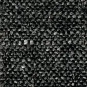 Woven textile sample in grayscale, exhibiting a dense, nubby texture with irregular rounded elements and a matte finish.
